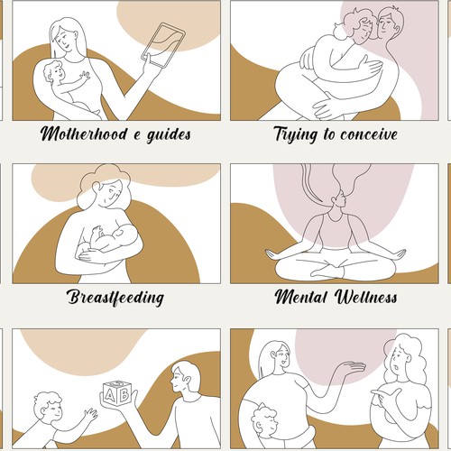 12 drawn category images