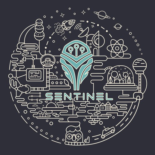 Technology/science themed t-shirt design