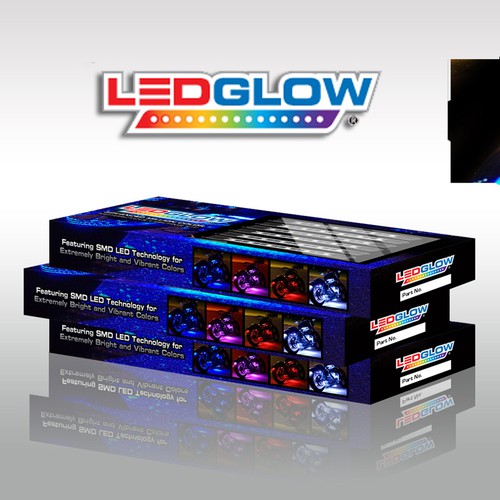 Design LEDGlow's MIllion Color Motorcycle Lighting Kit Packaging
