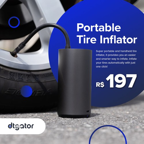 Portable Tire Inflator Social Media Ad