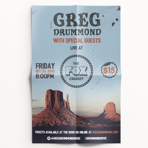 Creating an exciting concert poster for folk-rock musican Greg Drummond
