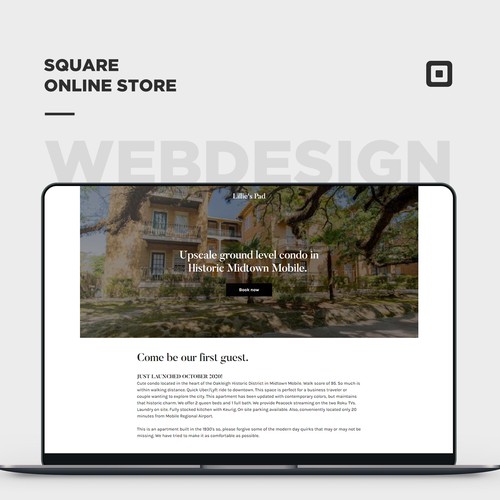 Square online store for a short term vacation rental