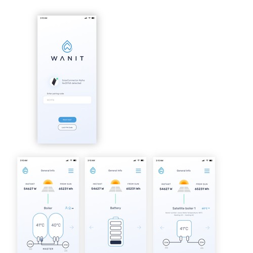 Heating system App UI design