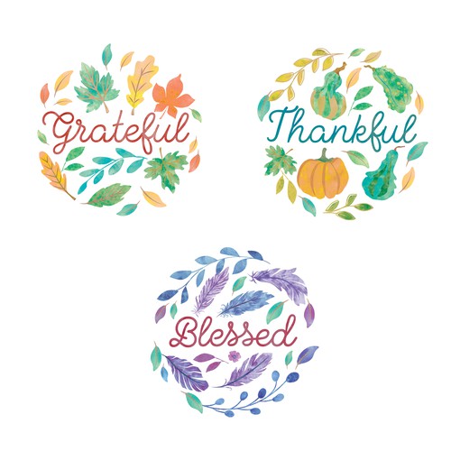 Thanksgiving watercolor illustrations