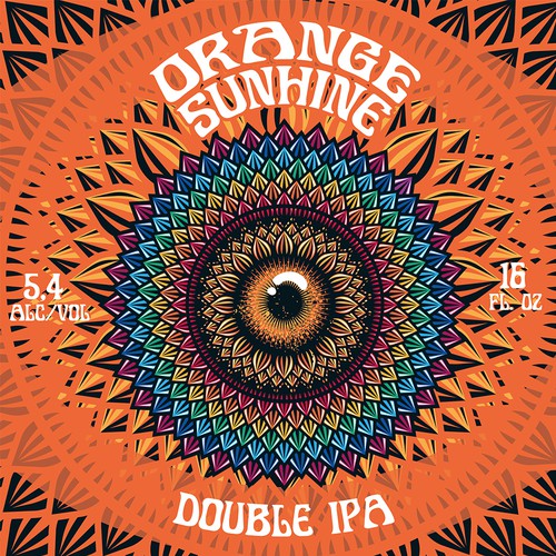 Bold Psychedelic Beer Label