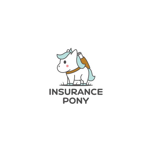 Simple and playful pony logo