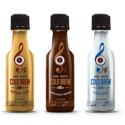 Cold brew natural coffee energy shots label