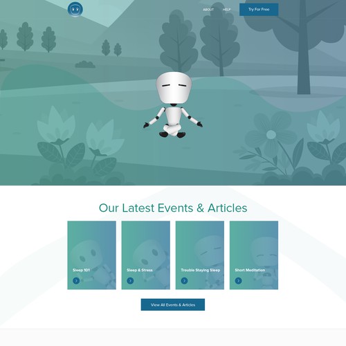 Meditation app langding web page design