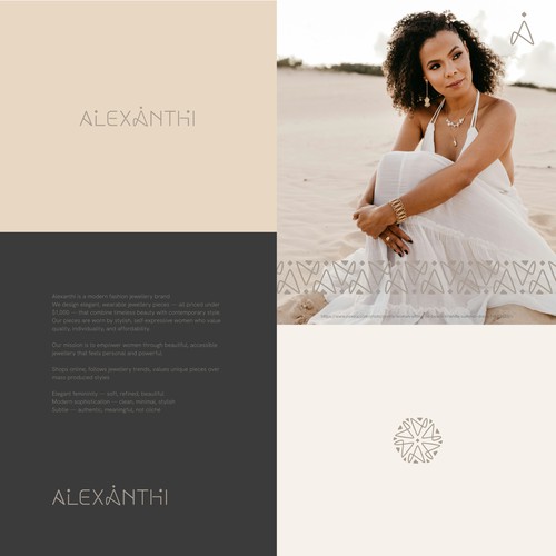 modern and feminine logo for unique jewelry Brand