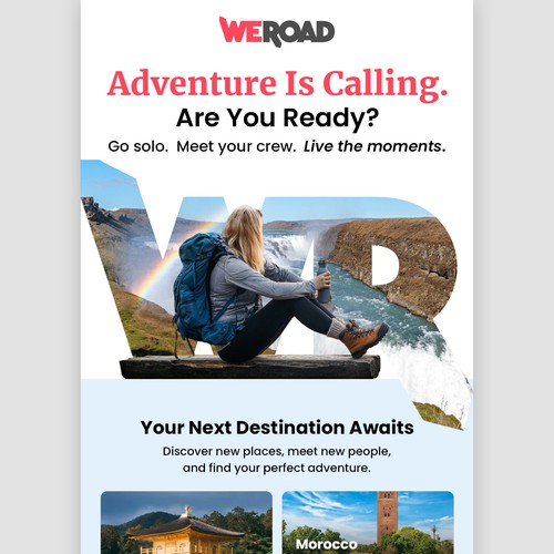 Adventure travel email design