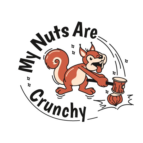 Retro squirrel logo for nut bar