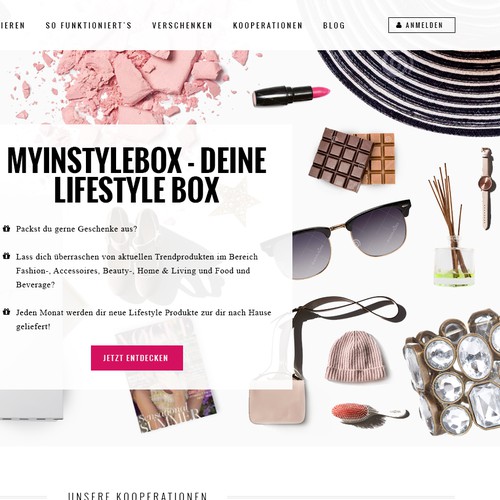 Stunning new website design for lifestyle box
