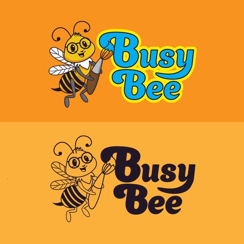 playful logo concept for Busybee