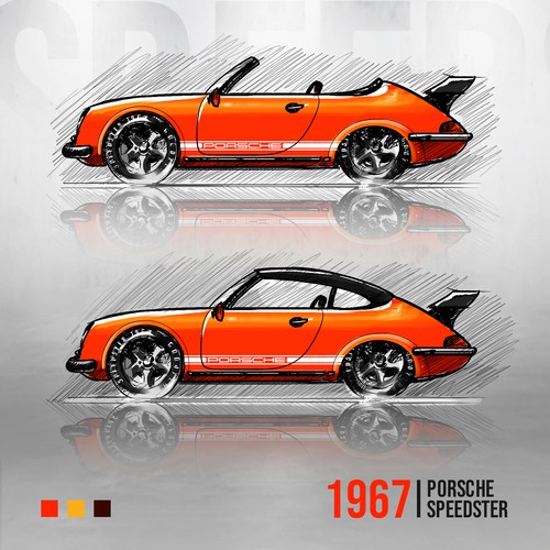 1967 Porsche Speedster Concept Illustration