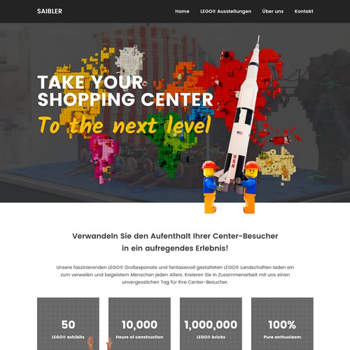 Modern website design for LEGO® exhibition agency