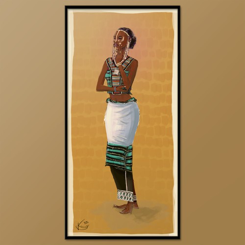 Fulani Tribe Woman Illustration