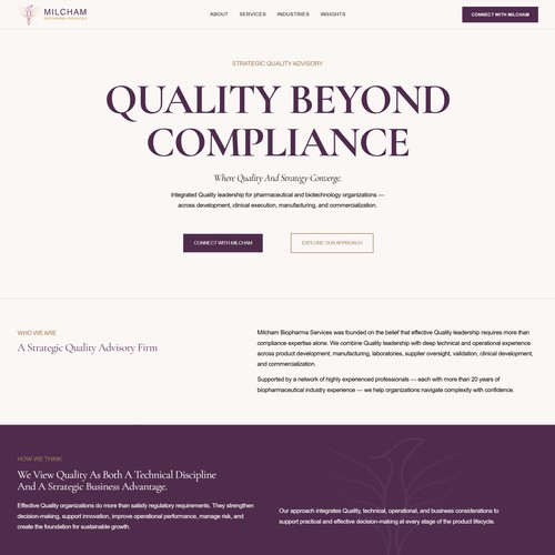 Brand Identity & Executive Squarespace Website for a Biopharma Quality Advisory