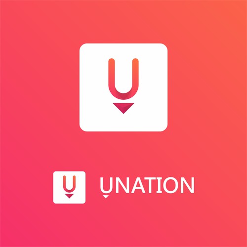 minimalist Unation logo apps idea