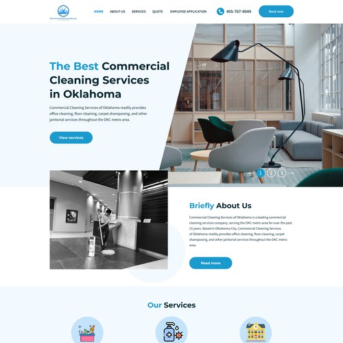 Design concept of a multi page website for a cleaning company