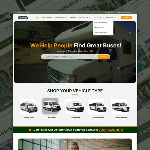 Carpenter Bus Sales - Web Design