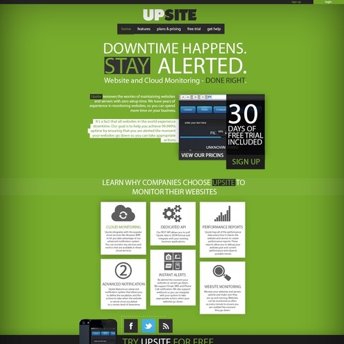 Create the next landing page for Upsite