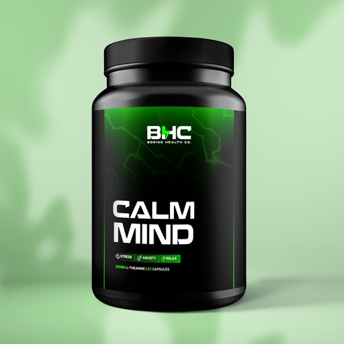 Modern Supplement Label Design: CALM MIND