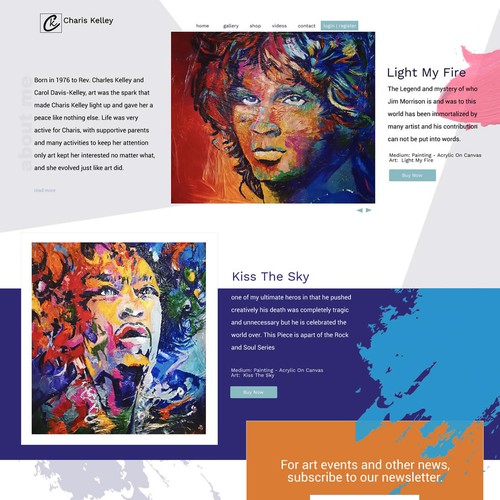 Artist web site, Art