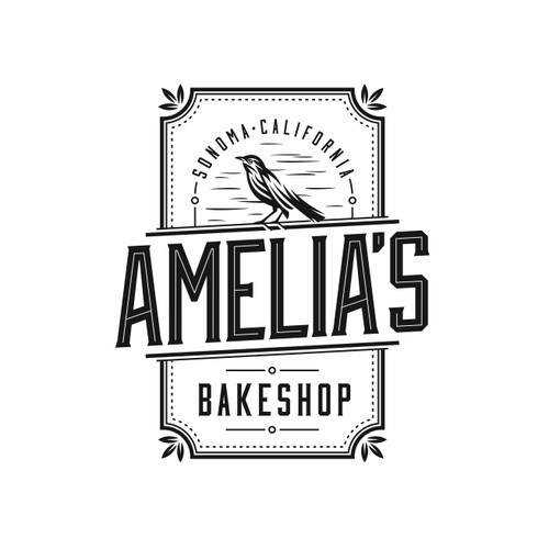 Logo and business card for Amelia's bakeshop