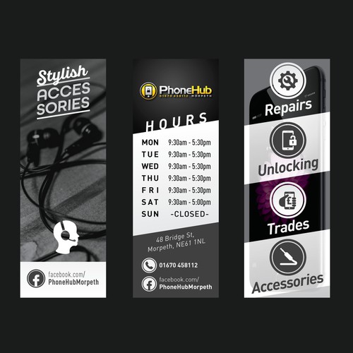 bold window signage design for PhoneHub