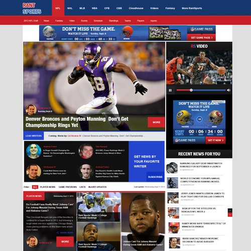 Rant Sports needs a new website design