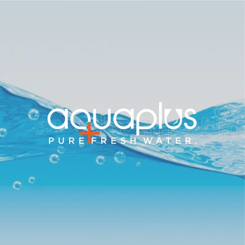 AQUAPLUS water bottle label design logo