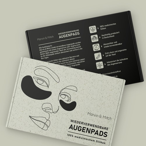 Eyepads premium packaging design for a cosmetics startup!
