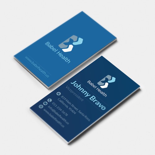 Create a new business card for brand new healthcare startup
