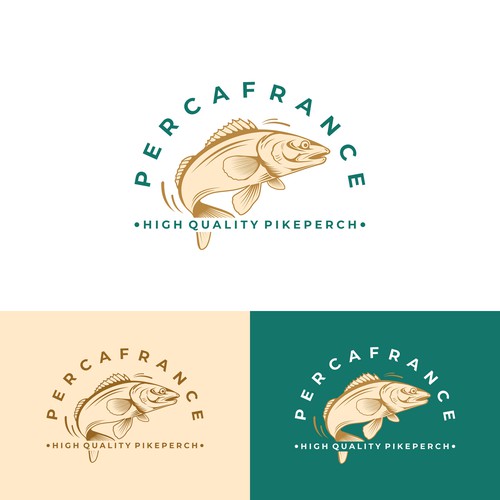 Logo for sustainable fish farm and high animal wellbeing