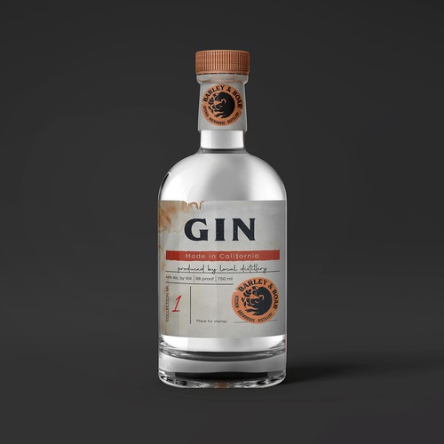 Gin label for restaurant 