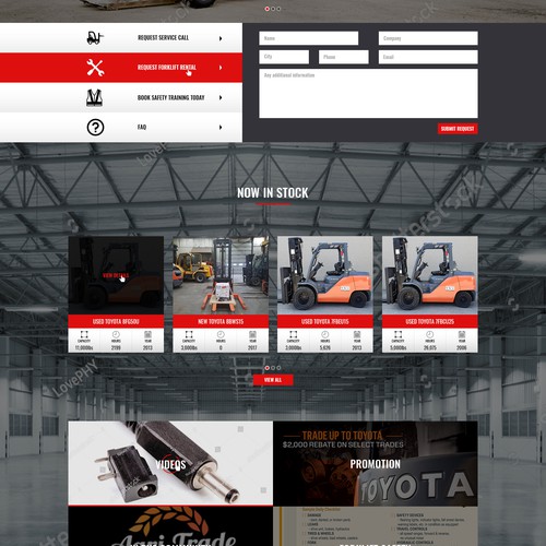 Forklift industrial service website