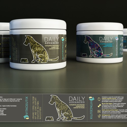 label design for pet supplements