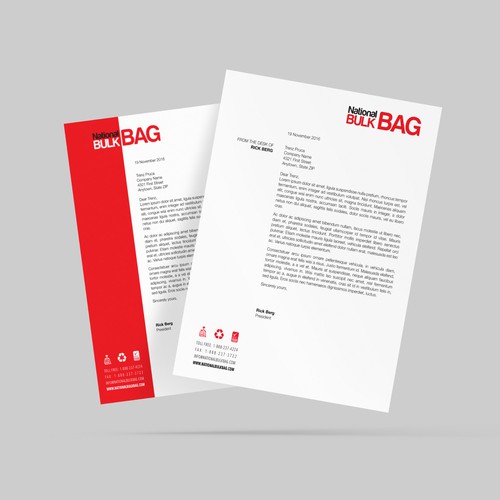 Letterhead for bulk bag company