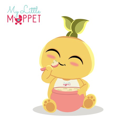 Cute chubby mascot design for a baby food product