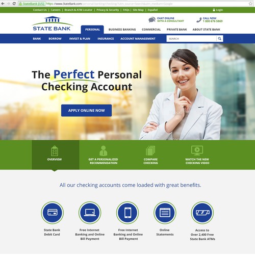 Transform our checking account LP into an effective customer acquisition tool (Design only)