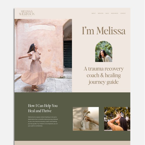 Elevated & Welcoming Squarespace Website Design for Trauma Recovery Coach & Healing Journey Guide