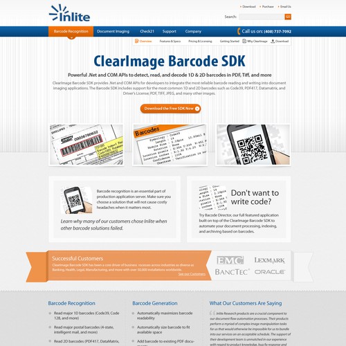 Inlite home page design