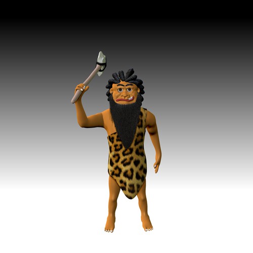  3D Caveman Mascot 