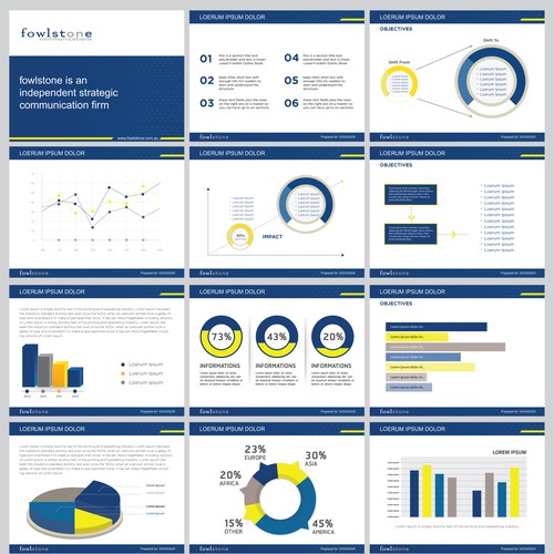 Create a new template for high end corporate communications firm