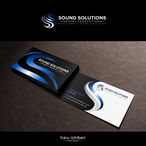 Create business card for Sound Solutions