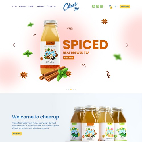 CheerUp Beverages Web UI Design