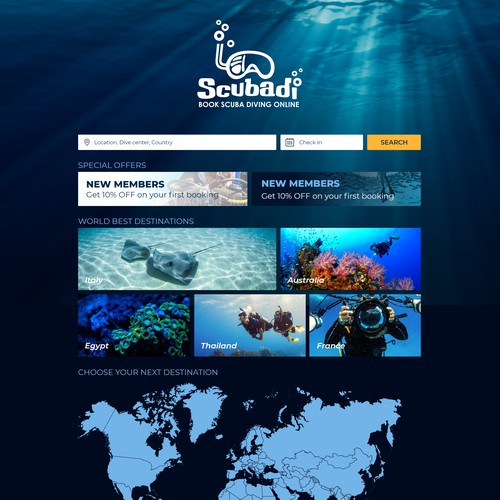 Website for dive booking