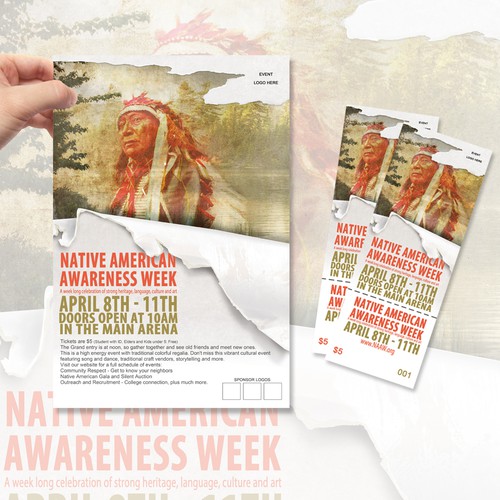 New design wanted for TicketPrinting.com Native Amerian Awareness Week POSTER & EVENT TICKET