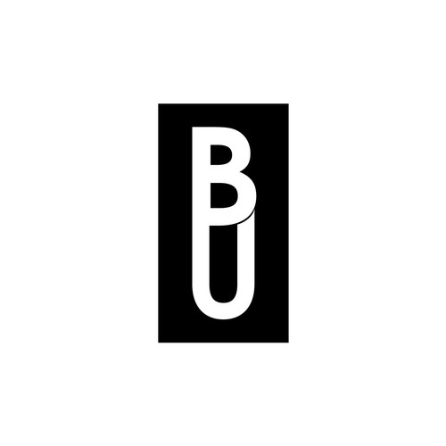 Bold minimal logo concept for BU