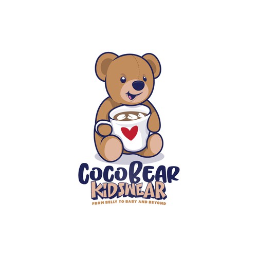 Classic-chic teddy bear design for children's and maternity boutique